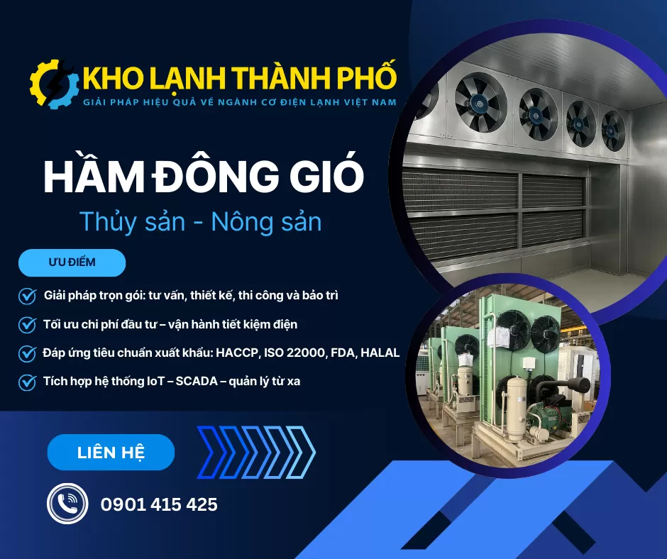 Hầm Đông Gió Là Gì ? Nguyên Lý Hoạt Động & Lợi Ích Cấp Đông Nhanh